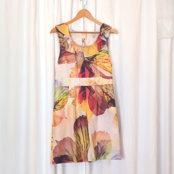 Leifsdottir Floral Print Silk Dress size 10 - Picture 1 of 10